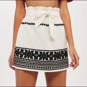 Topshop Paper Bag Cotton Skirt
